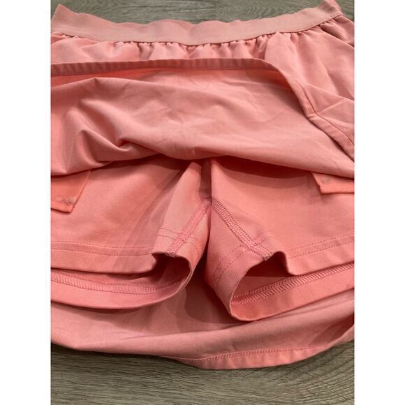 Slazenger Juniors Golf Skort XS Orange Elastic Waistband Built-in Shorts - Picture 7 of 8